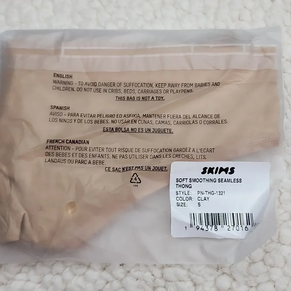 NWT SKIMS SOFT SMOOTHING SEAMLESS THONG COLOR CLAY - Picture 3 of 5